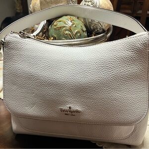 Kate Spade White Pebbled Leather Shoulder Bag